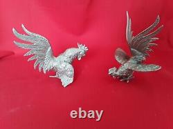 FANTASTIC ORIGINAL ENGLISH ANTIQUE Silver Plated Fighting Cock Cockerel Rooster