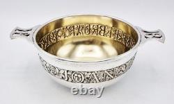 FINE ARTS & CRAFTS SILVER PLATED CHRISTENING QUAICH c1927 MANNER OF AE JONES