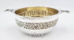 FINE ARTS & CRAFTS SILVER PLATED CHRISTENING QUAICH c1927 MANNER OF AE JONES
