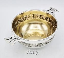 FINE ARTS & CRAFTS SILVER PLATED CHRISTENING QUAICH c1927 MANNER OF AE JONES