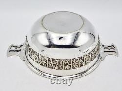 FINE ARTS & CRAFTS SILVER PLATED CHRISTENING QUAICH c1927 MANNER OF AE JONES