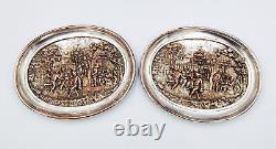 FINE ELKINGTON & CO ELECTROTYPE PICTORAL TRINKET DISHES c1875