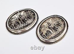 FINE ELKINGTON & CO ELECTROTYPE PICTORAL TRINKET DISHES c1875