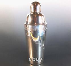 FINE ORIGINAL ART DECO'DIAL-a-DRINK' SILVER-PLATED COCKTAIL SHAKER