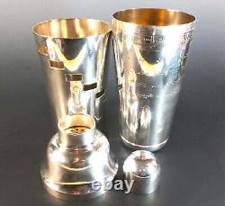 FINE ORIGINAL ART DECO'DIAL-a-DRINK' SILVER-PLATED COCKTAIL SHAKER