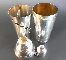 FINE ORIGINAL ART DECO'DIAL-a-DRINK' SILVER-PLATED COCKTAIL SHAKER