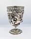 FINE VICTORIAN BACCHANALIAN SILVER PLATED ELECTROTYPE GOBLET c1880 CHERUB & FAUN