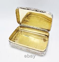 FINE VICTORIAN HUGE SILVER PLATED ELECTROTYPE TABLE SNUFF BOX c1850