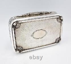 FINE VICTORIAN HUGE SILVER PLATED ELECTROTYPE TABLE SNUFF BOX c1850