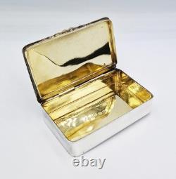 FINE VICTORIAN SILVER PLATED ELECTROTYPE TOPPED SNUFF BOX c1870