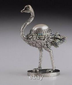 Faberge Ostrich trinket box hand made by Keren Kopal & Austrian crystals