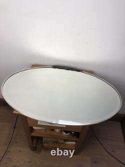 Fabulous 1920's Art Deco Nickel Plated Brass Framed Crested Bevelled Mirror