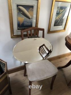 Fabulous 1920's Art Deco Nickel Plated Brass Framed Crested Bevelled Mirror