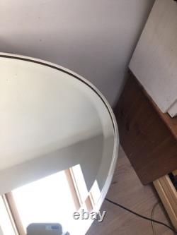 Fabulous 1920's Art Deco Nickel Plated Brass Framed Crested Bevelled Mirror