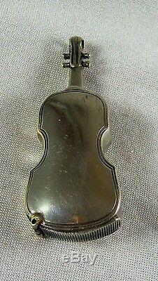 Fabulous Antique Figural Cello Vesta Match Box Match Striker Elecrtoplated