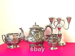 Fabulous Antique Hand Crafted Silver Plated Epns Tea Set Sheffield England