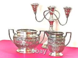 Fabulous Antique Hand Crafted Silver Plated Epns Tea Set Sheffield England