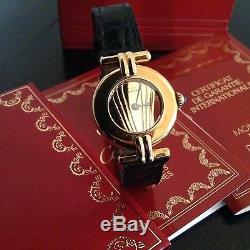 Fantastic Vintage Le Must De Cartier Vermeil Watch Original Bag, Box & Paperwork