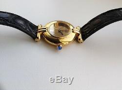 Fantastic Vintage Le Must De Cartier Vermeil Watch Original Bag, Box & Paperwork