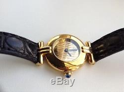 Fantastic Vintage Le Must De Cartier Vermeil Watch Original Bag, Box & Paperwork