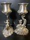 Figural Pairpoint Dolphin Cherub Quadruple Silver Plate Candlestick Holders