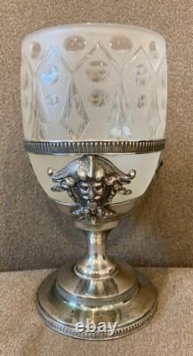 Figural Silver Plate Celery Original Frosted Cut Insert Meriden #19