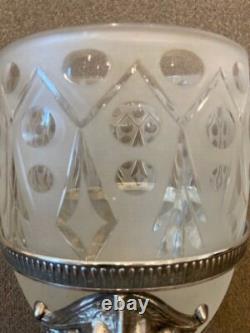 Figural Silver Plate Celery Original Frosted Cut Insert Meriden #19