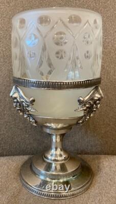 Figural Silver Plate Celery Original Frosted Cut Insert Meriden #19