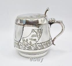 Fine AESTHETIC MOVEMENT SILVER PLATED MUSTARD POT c1880