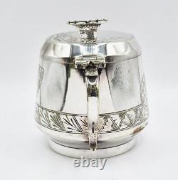Fine AESTHETIC MOVEMENT SILVER PLATED MUSTARD POT c1880