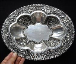 Fine Antique Asian Islamic Indian Silver Plate Tazza Dish Tray Bowl India 650 gr