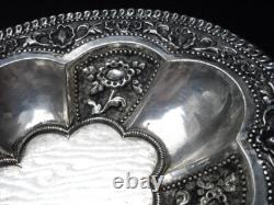 Fine Antique Asian Islamic Indian Silver Plate Tazza Dish Tray Bowl India 650 gr