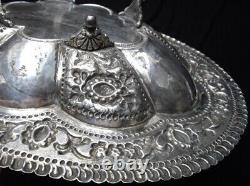 Fine Antique Asian Islamic Indian Silver Plate Tazza Dish Tray Bowl India 650 gr