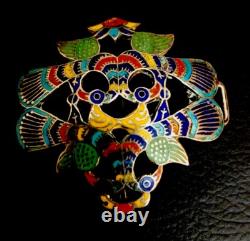 Fine Art Deco Enamel Chinese Silver Plated Buckle