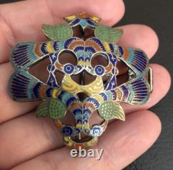 Fine Art Deco Enamel Chinese Silver Plated Buckle