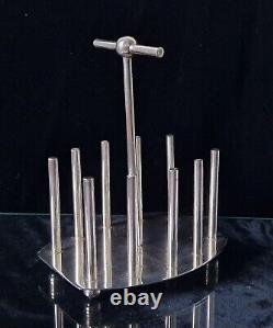 Fine Dr Christopher Dresser Design Silver Plated Toast Rack Oval Base 20th C