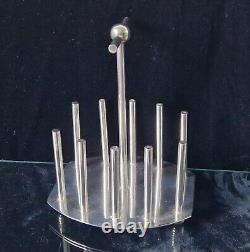 Fine Dr Christopher Dresser Design Silver Plated Toast Rack Oval Base 20th C