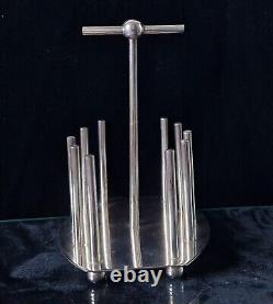 Fine Dr Christopher Dresser Design Silver Plated Toast Rack Oval Base 20th C