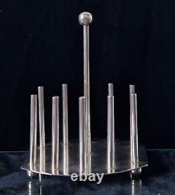 Fine Dr Christopher Dresser Design Silver Plated Toast Rack Oval Base 20th C