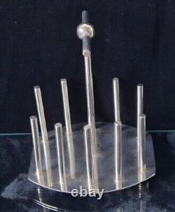 Fine Dr Christopher Dresser Design Silver Plated Toast Rack Oval Base 20th C