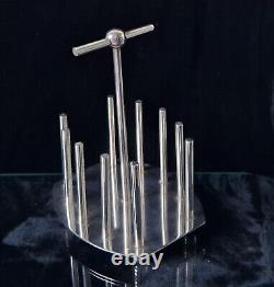 Fine Dr Christopher Dresser Design Silver Plated Toast Rack Oval Base 20th C