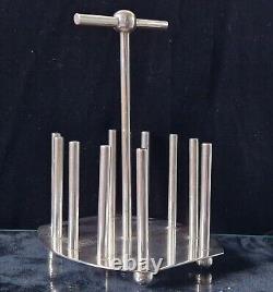 Fine Dr Christopher Dresser Design Silver Plated Toast Rack Oval Base 20th C