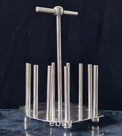 Fine Dr Christopher Dresser Design Silver Plated Toast Rack Oval Base 20th C