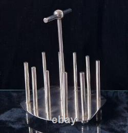 Fine Dr Christopher Dresser Design Silver Plated Toast Rack Oval Base 20th C