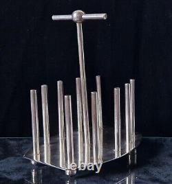 Fine Dr Christopher Dresser Design Silver Plated Toast Rack Oval Base 20th C