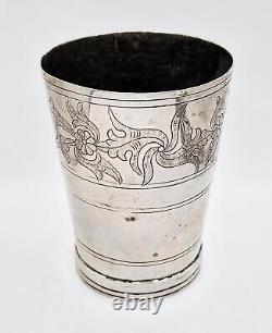 Fine LATE 17TH / EARLY 18TH CENTURY SILVER PLATED COPPER BEAKER