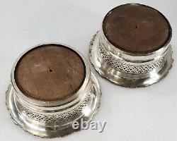 Fine Pair Antique Silverplate Fancy Wine Holder Coasters WEBSTER & SON NYC