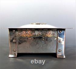 Fine Quality A. E. Jones Arts & Crafts Silver Plated Trinket / Cigarette Box