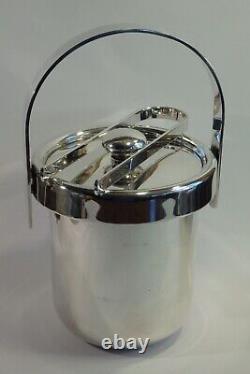 Fine Vintage 1970s PM Italy, Italian Silver Plated Ice Bucket & Original Tongs