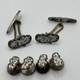 Floral Enamel Ladies Cufflinks Shirt Studs Set 6 Pieces Victorian Edwardian B209